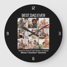 Aangepaste Beste Papa Ooit Vaderdag 9 Foto Collage Grote Klok