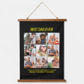 Aangepaste Beste Papa Ooit Vaderdag 9 Foto Collage Hangend Wandkleed (Voorkant)