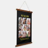 Aangepaste Beste Papa Ooit Vaderdag 9 Foto Collage Hangend Wandkleed (Gebogen)