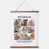 Aangepaste Beste Papa Ooit Vaderdag 9 Foto Collage Hangend Wandkleed (Voorkant)