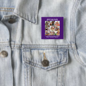 Aangepaste Beste Papa Ooit Vaderdag 9 Foto Collage Vierkante Button 5,1 Cm (In situ)