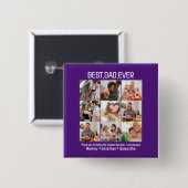 Aangepaste Beste Papa Ooit Vaderdag 9 Foto Collage Vierkante Button 5,1 Cm (Voorkant /achterkant)