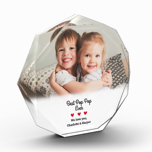 Aangepaste Beste Pop Pop Ooit Keepsake Fotoblokken (Links)