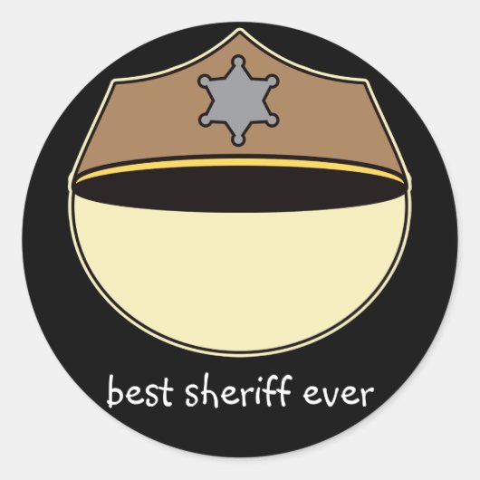 Aangepaste beste sheriff ooit ronde sticker (Voorkant)