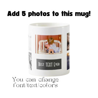 Aangepaste Beste (UW TEKST) Ooit Collage Foto Koffiemok