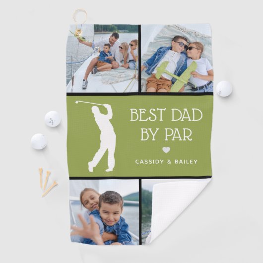 Aangepaste beste vader door foto's van Par. Golfhanddoek (Insitu)