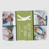 Aangepaste beste vader door foto's van Par. Golfhanddoek (Horizontaal)