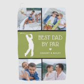 Aangepaste beste vader door foto's van Par. Golfhanddoek (Voorkant)