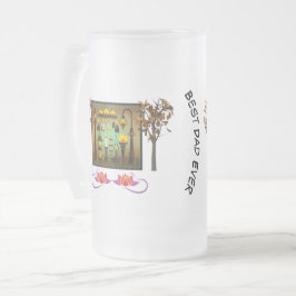 Aangepaste beste vader ooit met Lotus Art bevroren Matglas Bierpul