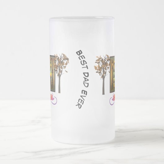 Aangepaste beste vader ooit met Lotus Art bevroren Matglas Bierpul (Center)