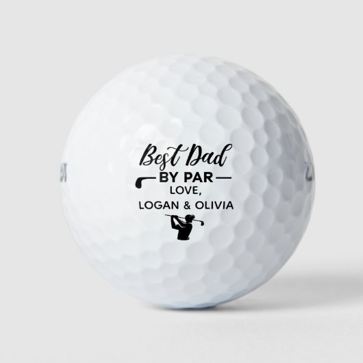 Aangepaste beste vader op persoonlijke naam golfballen (Voorkant)