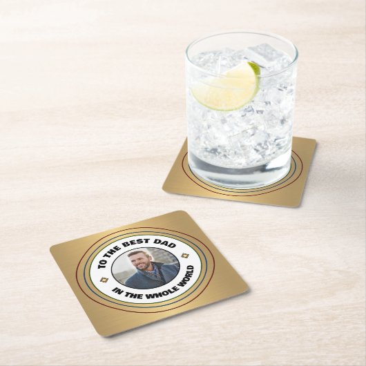 Aangepaste beste vader vader foto personaliseren kartonnen onderzetters (Insitu)
