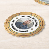 Aangepaste beste vader vader foto personaliseren kartonnen onderzetters (Gekanteld)