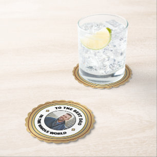 Aangepaste beste vader vader foto personaliseren kartonnen onderzetters