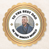 Aangepaste beste vader vader foto personaliseren kartonnen onderzetters (Voorkant)