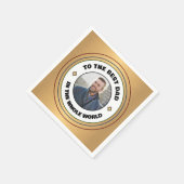 Aangepaste beste vader vader foto personaliseren servet (Hoek)