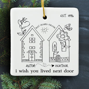 Aangepaste Beste Vriend Afbeelding Gepersonaliseer Keramisch Ornament