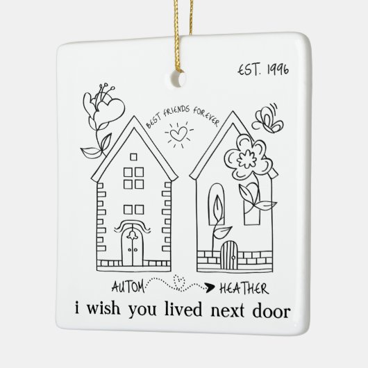 Aangepaste Beste Vriend Afbeelding Gepersonaliseer Keramisch Ornament (Links)