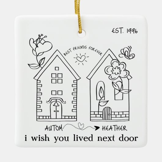 Aangepaste Beste Vriend Afbeelding Gepersonaliseer Keramisch Ornament (Voorkant)