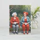 Aangepaste beste vriend Miss You Oudere Dames Kaar Aankondiging (Staand voorkant)