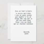 Aangepaste beste vriend Miss You Oudere Dames Kaar Aankondiging (Achterkant)