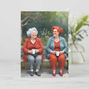 Aangepaste beste vriend Miss You Oudere Dames Kaar Aankondiging
