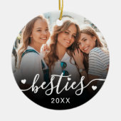 Aangepaste Beste Vrienden 2 Foto Keepsake Keramisch Ornament (Voorkant)