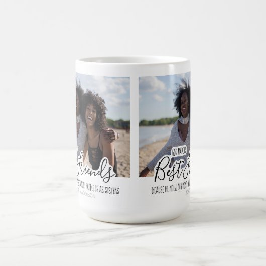 Aangepaste beste vrienden foto trendy vriendschap koffiemok (Center)