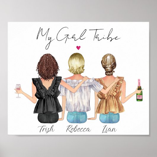 Aangepaste beste vrienden gepersonaliseerd portret poster (Voorkant)