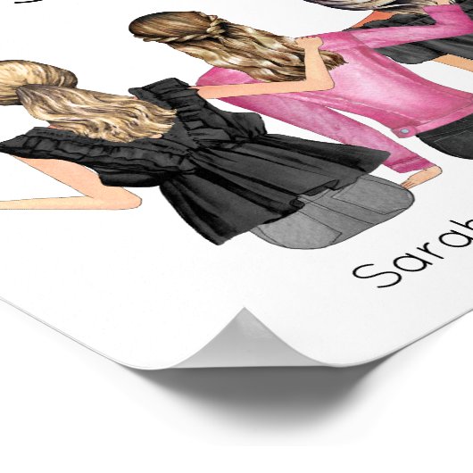 Aangepaste beste vrienden gepersonaliseerd portret poster (Hoek)