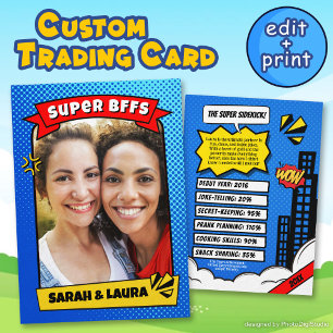 Aangepaste Beste Vrienden Kaart BFF Strip Ruilkaar Contactkaartje