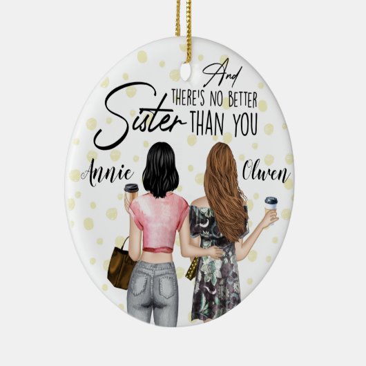 Aangepaste beste vrienden keramisch ornament (Rechts)