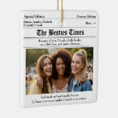 Aangepaste beste vrienden krant 2 foto's keramisch ornament (Rechts)