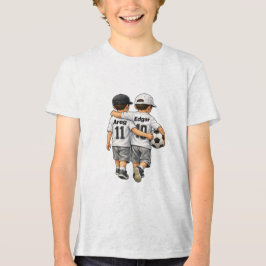Aangepaste Beste Vrienden Voetbal Jongens Kids T-S Tri-Blend Shirt