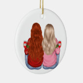Aangepaste Beste Vrienden Voor Altijd Keramisch Ornament (Rechts)