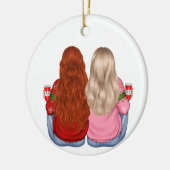 Aangepaste Beste Vrienden Voor Altijd Keramisch Ornament (Links)