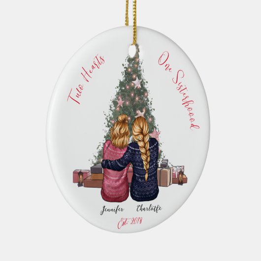 Aangepaste beste vrienden vriendschap keramisch ornament (Rechts)