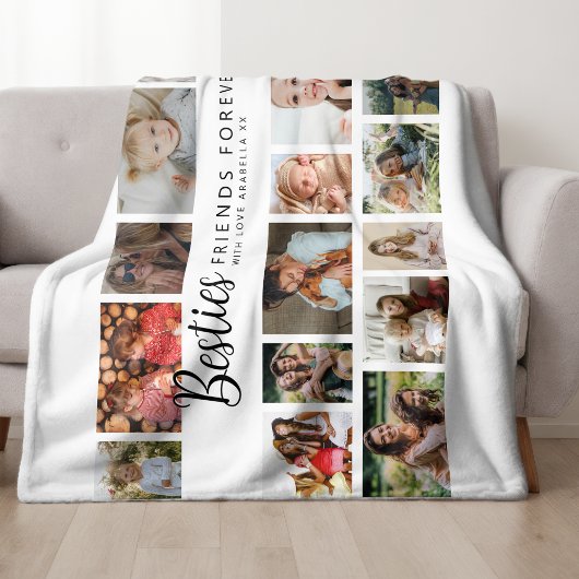 Aangepaste Beste Vriendinnen 18 Foto Collage Fleece Deken