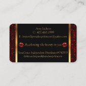 Aangepaste besteller met luipaard en rode lips visitekaartje (Achterkant)