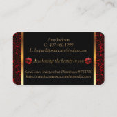 Aangepaste besteller met luipaard en rode lips visitekaartje (Achterkant)