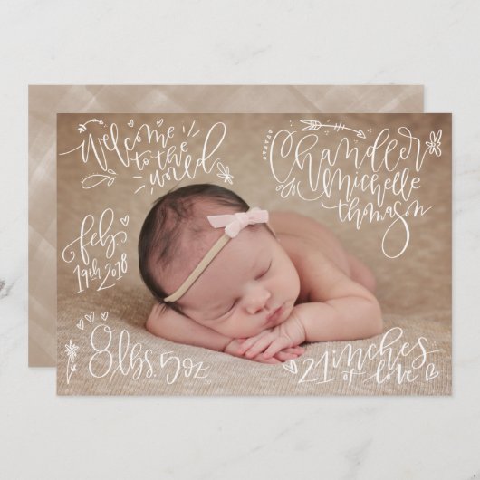 Aangepaste bestelling - Aankondiging geboorte (Voorkant / Achterkant)