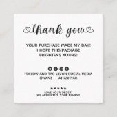 Aangepaste bestelling Bedankt voor bestelling op m Vierkante Visitekaartje (Voorkant)