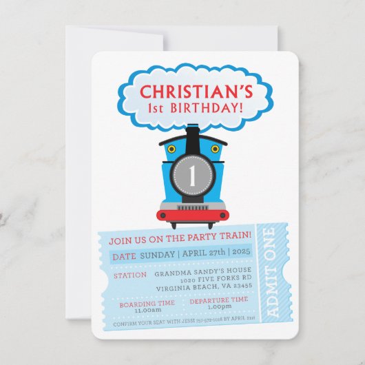 Aangepaste bestelling Christian's 1e verjaardag tr Kaart (Voorkant)
