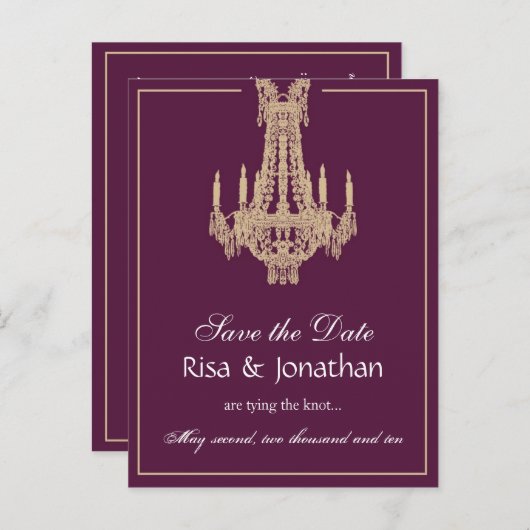 Aangepaste bestelling - De datum opslaan Aankondigingskaart (Voorkant / Achterkant)