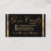 Aangepaste bestelling - Donkere Roos glitter en go Visitekaartje (Achterkant)