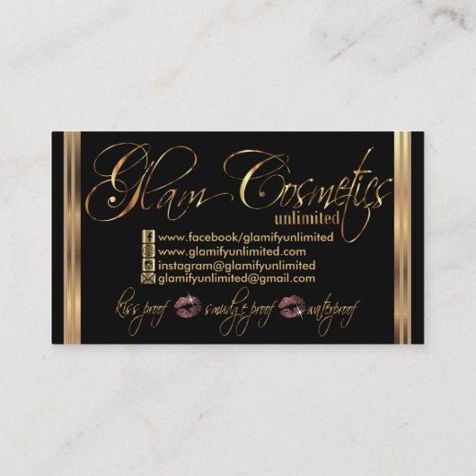 Aangepaste bestelling - Donkere Roos glitter en go Visitekaartje (Achterkant)