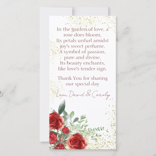 Aangepaste bestelling en bedankkaart (Voorkant)