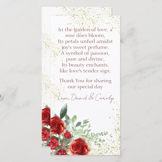 Aangepaste bestelling en bedankkaart (Voorkant / Achterkant)