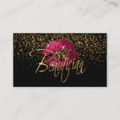 Aangepaste bestelling - Gold Confetti en hot-roze  Visitekaartje (Voorkant)