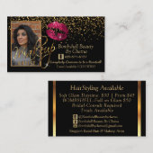 Aangepaste bestelling - Gold Confetti en hot-roze  Visitekaartje (Voorkant / Achterkant)